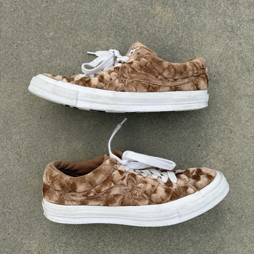Converse Golf Le Fleur One Star Ox Velvet Sneaker Shoes Brown Suede Sz‎ M9/W11